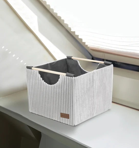 Sophia Small Foldable Laundry Basket Storage Basket Stone