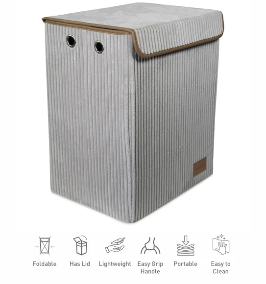 Sophia Foldable Laundry Basket Storage Basket Stone