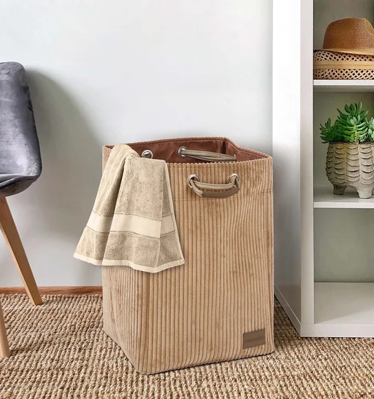 Sophia Foldable Laundry Basket Storage Basket Camel