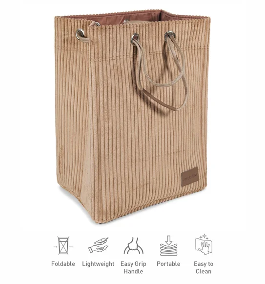 Sophia Foldable Laundry Basket Storage Basket Camel