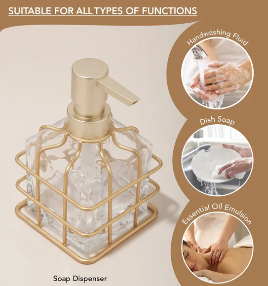 Prism 3 Pcs Bathroom Set Glass Bath Set Gold