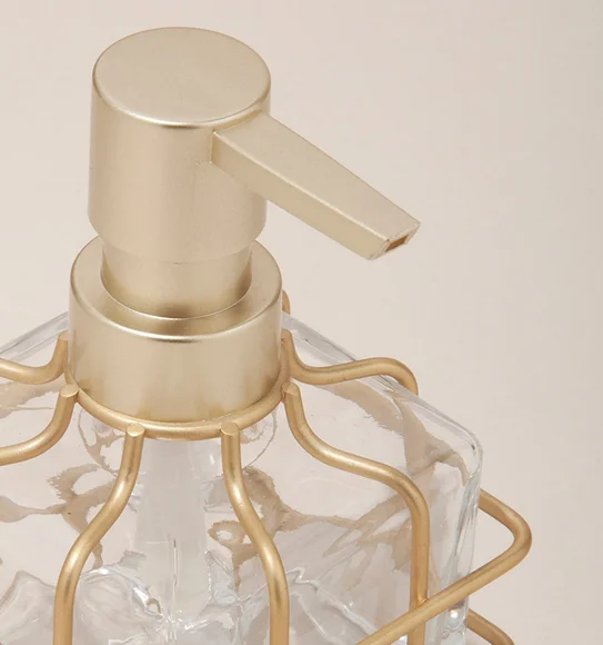 Prism 3 Pcs Bathroom Set Glass Bath Set Gold