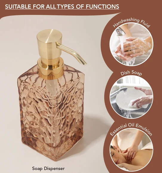 Prism 3 Pcs Bathroom Set Glass Bath Set Copper