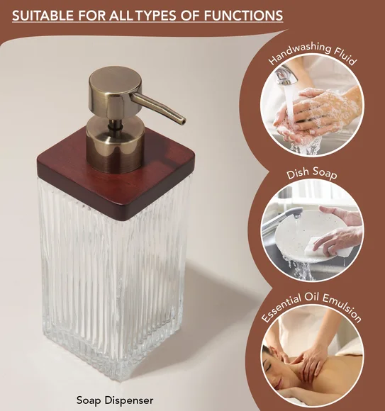 Prism 3 Pcs Bathroom Set Glass Bath Set Brown