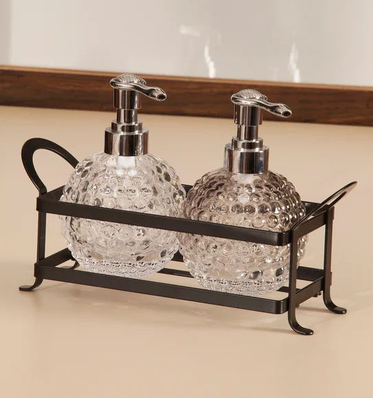 Prism 3 Pcs Bathroom Set Glass Bath Set Transparent