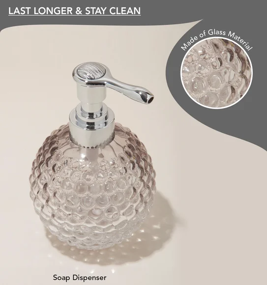 Prism 3 Pcs Bathroom Set Glass Bath Set Transparent