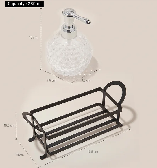 Prism 3 Pcs Bathroom Set Glass Bath Set Transparent