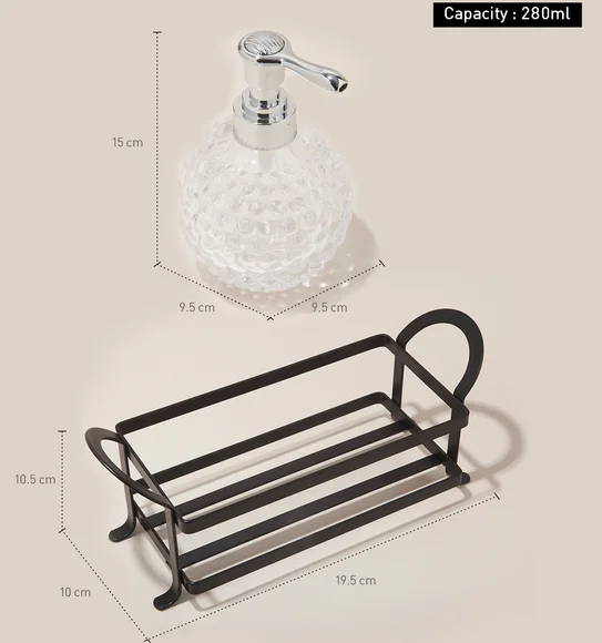 Prism 3 Pcs Bathroom Set Glass Bath Set Transparent