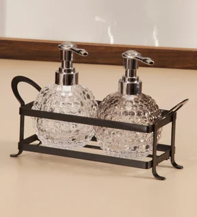 Prism 3 Pcs Bathroom Set Glass Bath Set Transparent