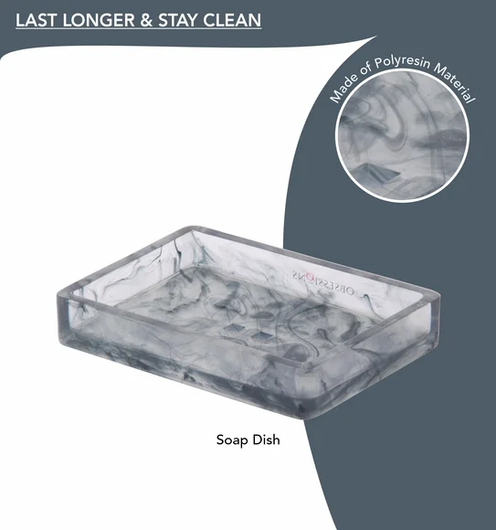 ARSH 4PCS BATHROOM SET Polyresin Bath Set Blue