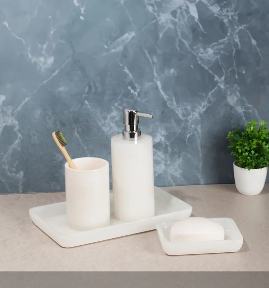 ARSH 4PCS BATHROOM SET Polyresin Bath Set Ivory