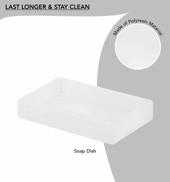 ARSH 4PCS BATHROOM SET Polyresin Bath Set White