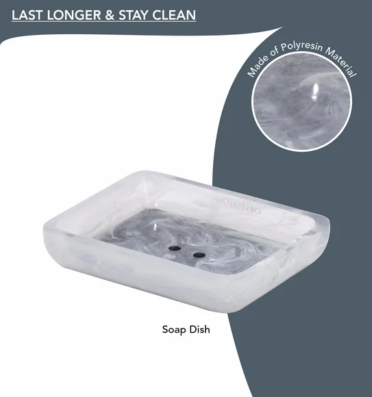 ARSH 4PCS BATHROOM SET Polyresin Bath Set Black