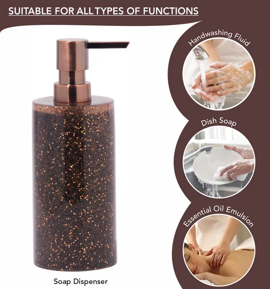 ARSH 4PCS BATHROOM SET Polyresin Bath Set Copper