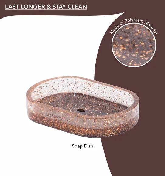 ARSH 4PCS BATHROOM SET Polyresin Bath Set Copper