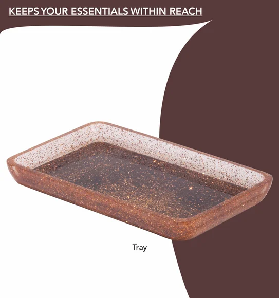 ARSH 4PCS BATHROOM SET Polyresin Bath Set Copper