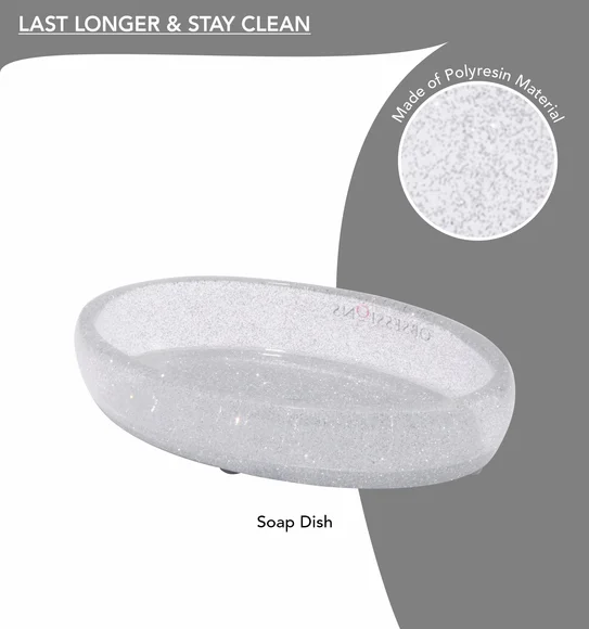 ARSH 4PCS BATHROOM SET Polyresin Bath Set Silver