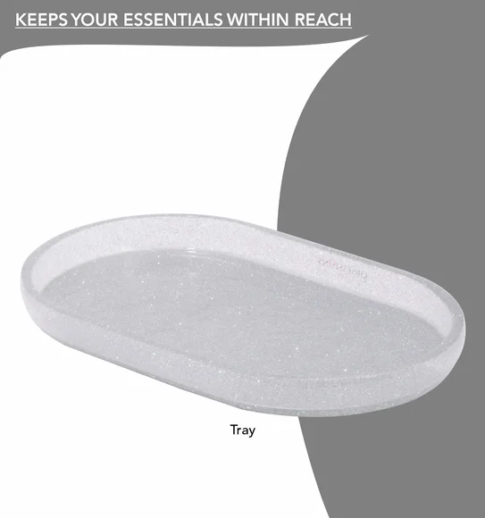 ARSH 4PCS BATHROOM SET Polyresin Bath Set Silver