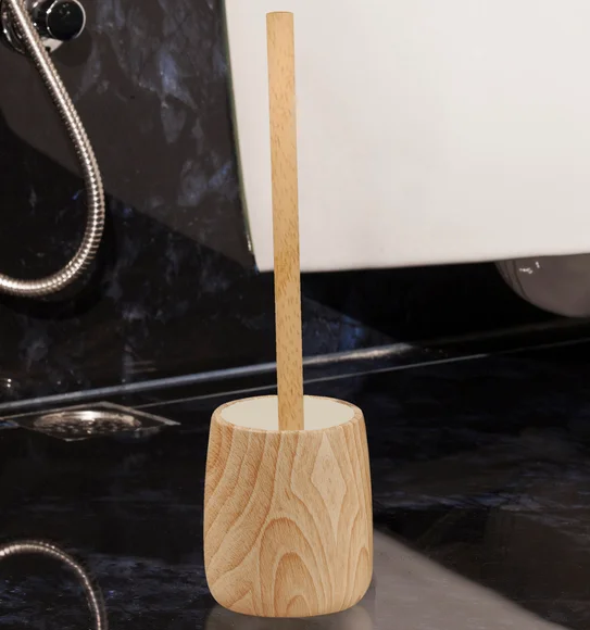 Azure Toilet Brush Polyresin Toiletbrush Holder Wood
