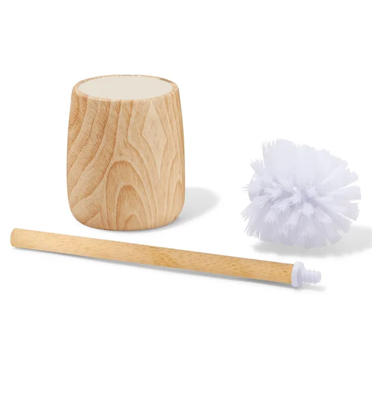 Azure Toilet Brush Polyresin Toiletbrush Holder Wood