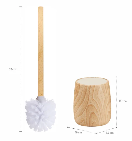 Azure Toilet Brush Polyresin Toiletbrush Holder Wood