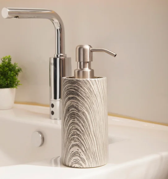 Azure Soap Dispenser Polyresin Soap Dispenser Grey Beige
