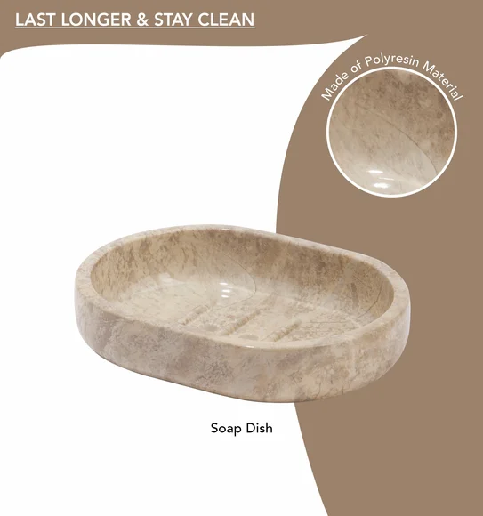AZURE 4PCS BATHROOM SET Polyresin Bath Set Brown