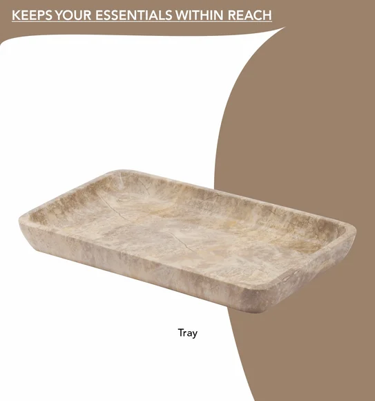 AZURE 4PCS BATHROOM SET Polyresin Bath Set Brown