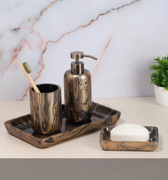 AZURE 4PCS BATHROOM SET Polyresin Bath Set Multi