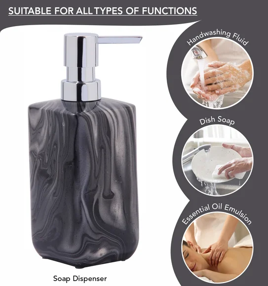 AZURE 4PCS BATHROOM SET Polyresin Bath Set Black