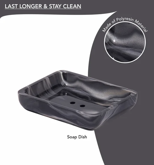 AZURE 4PCS BATHROOM SET Polyresin Bath Set Black