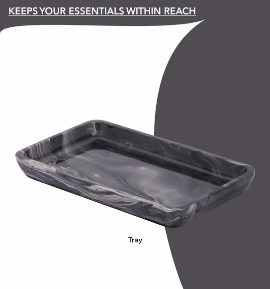AZURE 4PCS BATHROOM SET Polyresin Bath Set Black