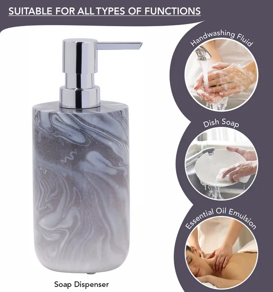 AZURE 4PCS BATHROOM SET Polyresin Bath Set Silver