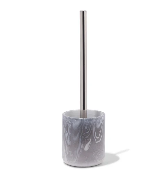 Azure Toilet Brush Polyresin Toiletbrush Holder Silver