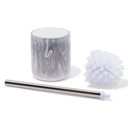 Azure Toilet Brush Polyresin Toiletbrush Holder Silver