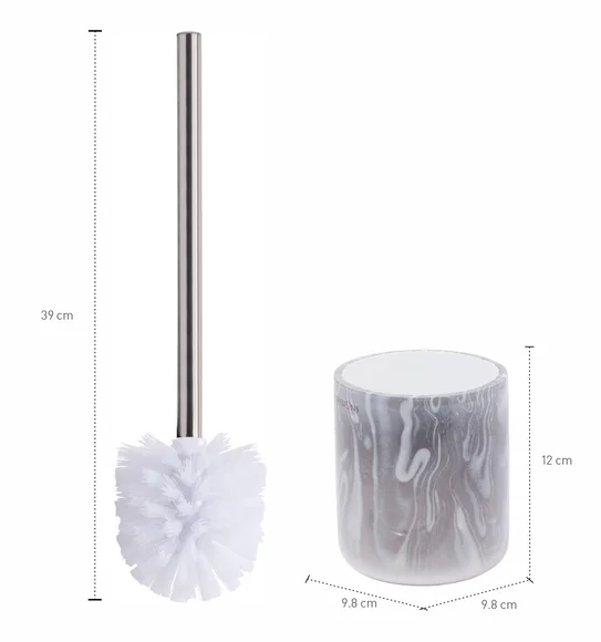 Azure Toilet Brush Polyresin Toiletbrush Holder Silver