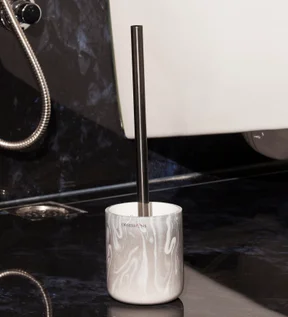 Azure Toilet Brush Polyresin Toiletbrush Holder Silver