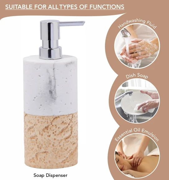 Vibe 4Pcs Bathroom Set Polyresin Bath Set Beige