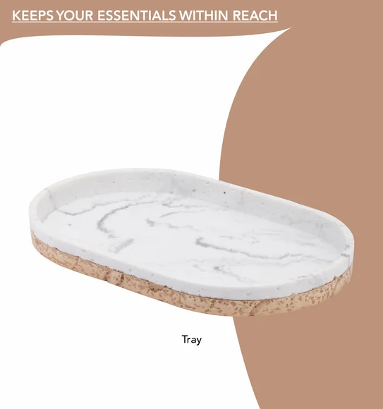 Vibe 4Pcs Bathroom Set Polyresin Bath Set Beige