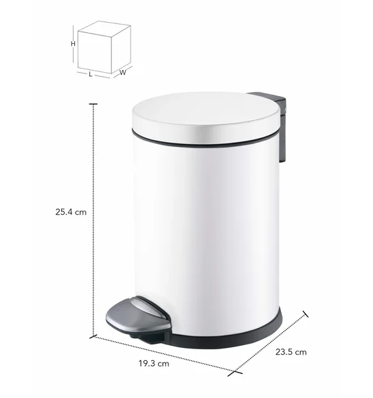 Eko 9219 Luna Soft Close Fingerprint Resistant Step Bin White