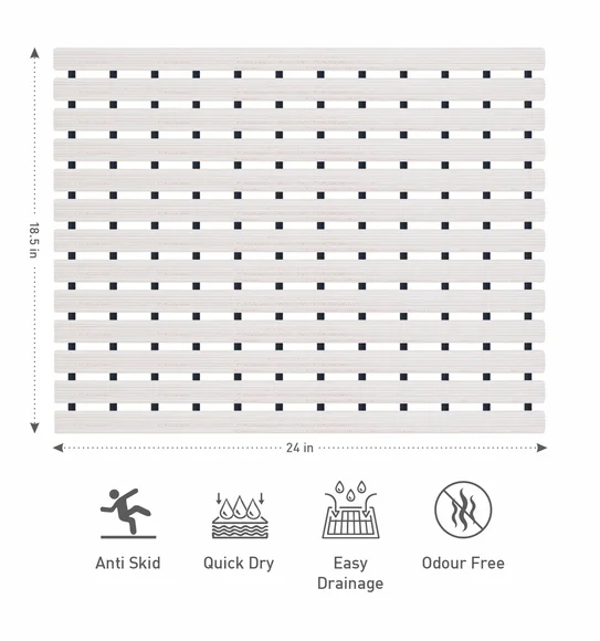 Fredy PVC Shower Mat White