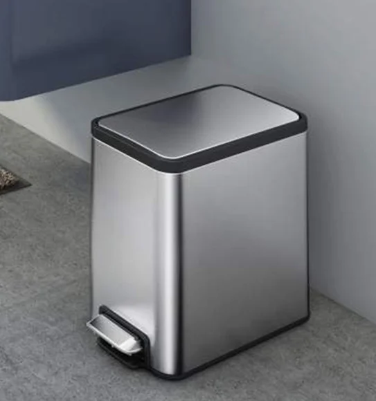 Eko 9376 Eco Slim Stainless Steel Fingerprint Resistant Step Bin Metallic