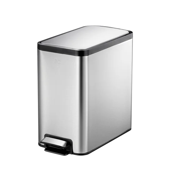 Eko 9376 Eco Slim Stainless Steel Fingerprint Resistant Step Bin Metallic