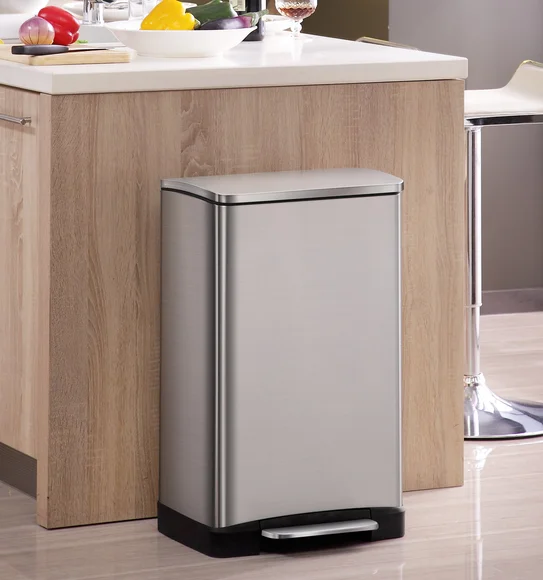 Eko 9268 E Cube Soft Close Fingerprint Resistant Step Bin Metallic