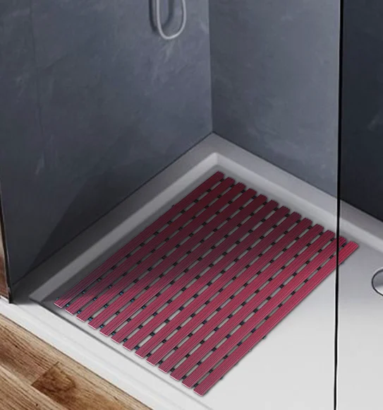 Fredy PVC Shower Mat Mehroon