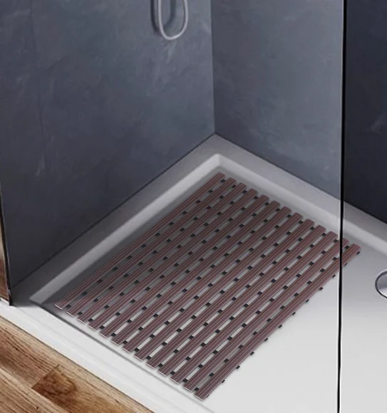 Fredy PVC Shower Mat Chocolate