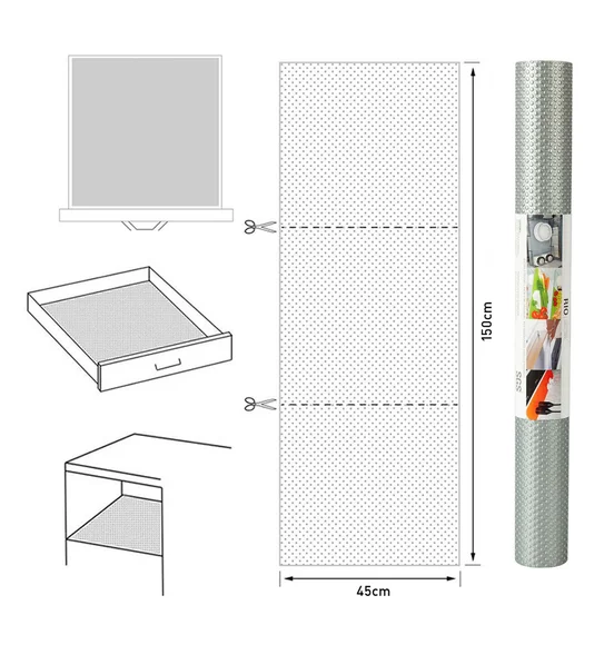 Rio PVC Shelf Liner Grey