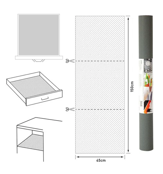Rio PVC Shelf Liner Grey
