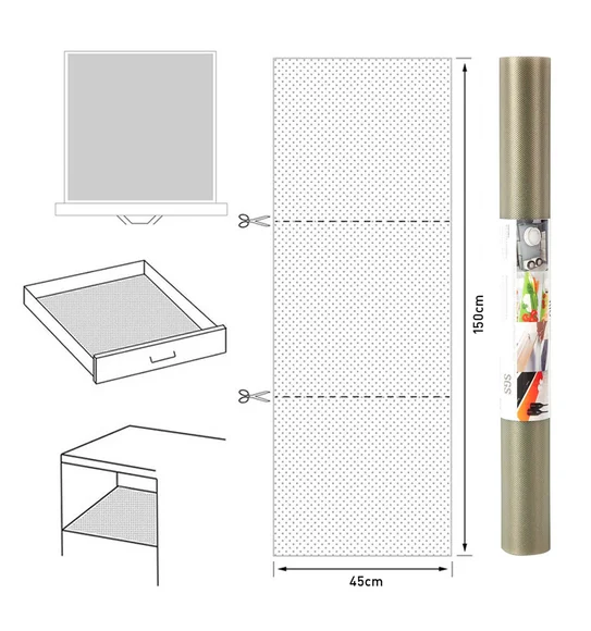Rio PVC Shelf Liner Grey