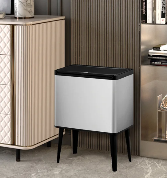 Eko Touch Button Sensor Bin Metallic
